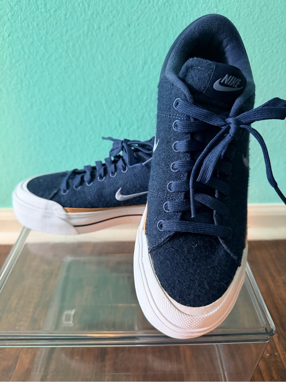 Nike Navy Suede Low-Top Sneakers